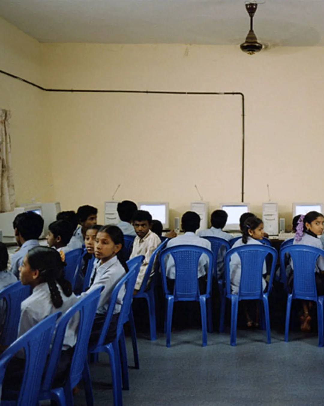 Students working on computers